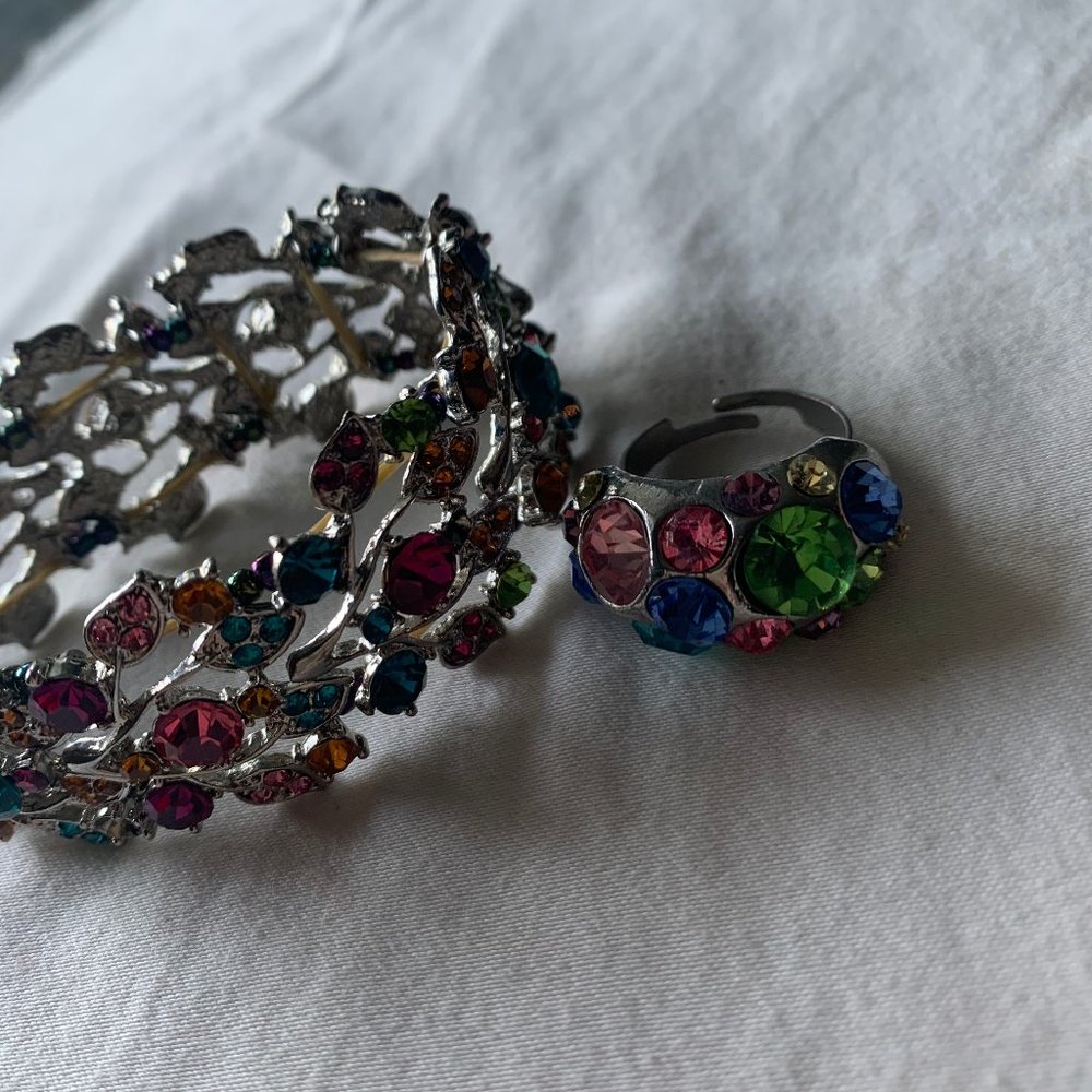 Multi-colored Bracelet + Ring